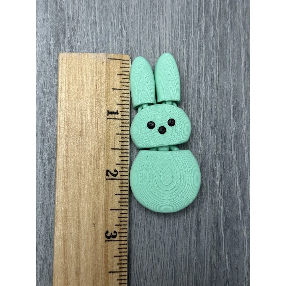 6 Pc - Easter Bunny‎ Fridge Magnets Fidget Articulated 3D Printed Rabbit Pastel